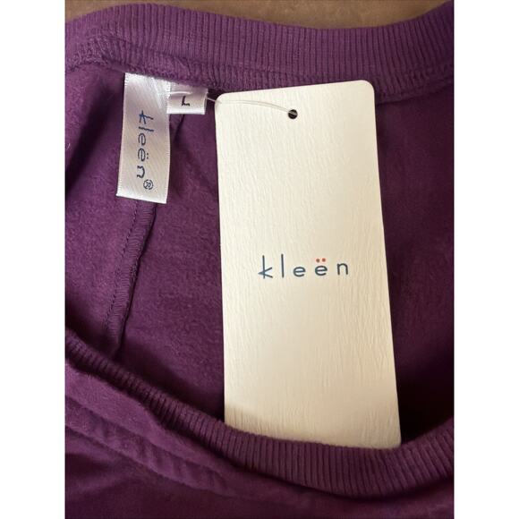 NWT Kleen Purple Long Sleeve Kangaroo Pocket High Low Tunic Top #0727 SZ SMALL - Picture 9 of 9